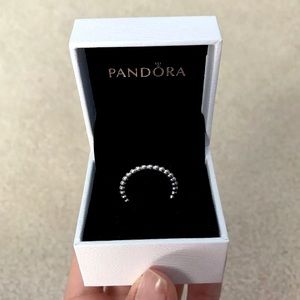 Pandora sterling silver size 7.5 beaded ring